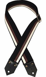 Spice Note Snow Guitar Strap Black ES-C5022/KWN Brown/White