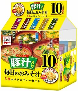 永谷園 毎日のおみそ汁 豚汁入り 5種のバラエティーセット 10食入 ×4個