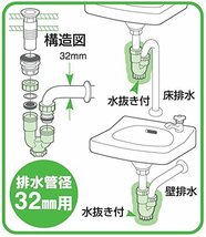 SANEI 排水部品 U管 掃除口付き パイプ径32mm用 樹脂製 PH770-67-32_画像4