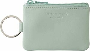 slip-on nowa-ru key pouch mini leather sage green NSL-1803