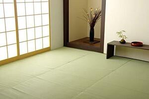 イケヒコ ラグカーペット ファーム グリーン 江戸間8畳 約352×352cm 洗える 日本製 国産 アウトドア レジャー 和室 シンプル #2