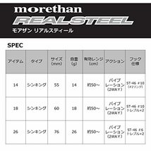 ダイワ(DAIWA) シーバス メタルバイブ モアザン リアルスティール 26g バーニングイワシ ルアー_画像5