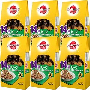 ペディグリー シニア犬 14歳から用 ビーフ&緑黄色野菜 210g(70g×3袋)×6個 [ドッグフード・パウチ]