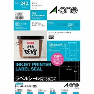  A-one label seal ink-jet super water-proof mat paper 12 surface angle circle 20 seat 62312E