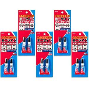 プラス 強力瞬間接着剤 ミニツインパック 1g2本入×5パック 10本 液状 多用途 29767×5