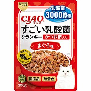 チャオ (CIAO) すごい乳酸菌クランキー かつお節入り まぐろ味 200g 2個セットの画像2