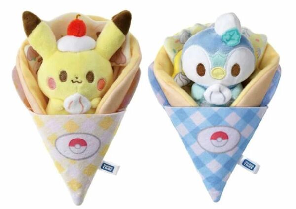 ポケモン ポケピース くるくるクレープぬいぐるみ ピカチュウ　ポッチャマ　新品