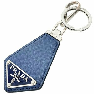 13092 Prada key holder triangle Logo key ring safia-no leather leather blue blue 2PP0 PRADA