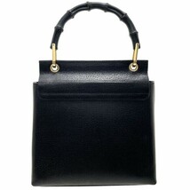 13053 グッチ ハンドバッグ バンブー ミニバッグ レザー 革 ブラック 黒 ゴールド金具 001 1014 GUCCI_画像2