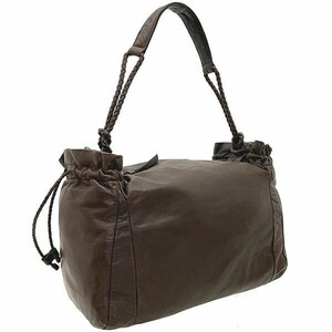 11205 ボッテガヴェネタ ハンドバッグ レザー 革 ダークブラウン 濃茶 BOTTEGA VENETA 編込み ミニバッグ