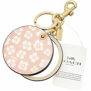 11929 Coach key holder graphic tisi- print mirror bag charm PVC leather leather pink 