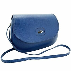10411 Dupont shoulder bag leather leather blue blue S.T. Dupont pochette Cross body 