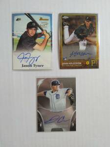 MLB　JASON TYNER / JOHN HOLDZKOM / JONATHON CRAWFORD　直筆サインカード　3枚セット