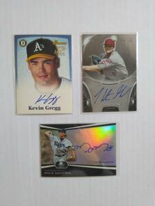 MLB　KEVIN GREGG / HUNTER GREEN / MIKE MAHTOOK　直筆サインカード　3枚セット
