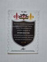 BYRON BUXTON（ツインズ、17年ゴールドグラブ、最優秀守備賞）2012 Leaf Valiant　直筆サインカード（直書き）42/99_画像2