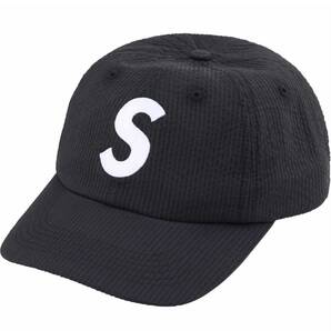 Supreme 24SS week11 Seersucker S Logo 6-Panel Blackの画像1