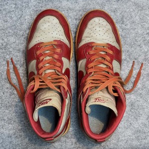 1985年製 NIKE DUNK ナイキ ダンク オリジナル 赤×灰 US10 28cm 中古品 ビンテージの画像10