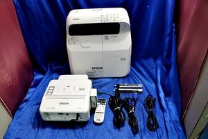 輝度3500lm/539ｈ・139ｈ EPSON/エプソン 液晶プロジェクター EB-685WT+インターフェイスボックス ELPCB02+ペン(2本)+リモコン他付 50557Y