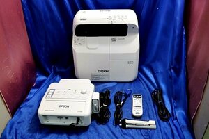 輝度3500lm/173ｈ・11ｈ EPSON/エプソン 液晶プロジェクター EB-685WT+インターフェイスボックス ELPCB02+ペン(2本)+リモコン他付 50556Y