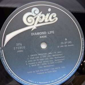 Sade(シャーデー)「Diamond Life(ダイアモンド・ライフ)」LP（12インチ）/EPIC/SONY(28-3P-545)/R&B・ソウルの画像2