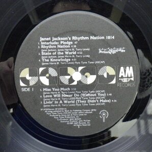 【US盤】Janet Jackson(ジャネット・ジャクソン)「Janet Jacksons Rhythm Nation 1814」LP（12インチ）/A&M Records(SP 3920)/Electronicの画像2