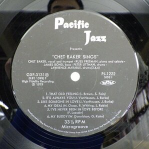 Chet Baker(チェット・ベイカー)「Chet Baker Sings」LP（12インチ）/Pacific Jazz(GXF 3131)/ジャズの画像2