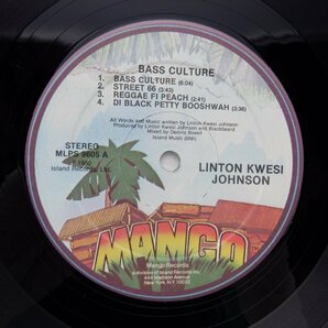 【US盤】Linton Kwesi Johnson「Bass Culture」LP（12インチ）/Mango(MLPS 9605)/Reggaeの画像2