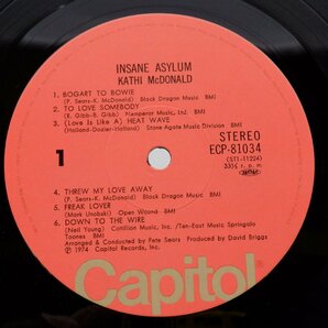 Kathi McDonald(キャシー・マクドナルド)「Insane Asylum(精神病棟)」LP（12インチ）/Capitol Records(ECP-81034)/洋楽ロックの画像2
