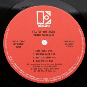 渡辺貞夫「Fill Up The Night」LP（12インチ）/Elektra(P-13017)/Jazzの画像2