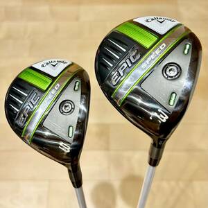 ★送料込★Callaway EPIC SPEED 3Wと5W 2本セット カスタムシャフト Speeder Evolution 7 FW 60-S ヘッドカバー付