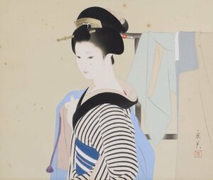 志村立美「日本の女 はおり」226/450 木版画 彫:前田 摺:佐藤 額装品 悠々洞出版