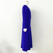 Hd3《美品》ESCADA エスカーダ ロングワンピース ドレスワンピース 38 M相当 ウール100% ブルー レディース 女性服_画像2