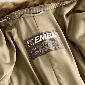 d5-21《最高級毛皮》 EMBA エンバ パステルミンク ミンクコート セミロングコート 毛皮コート リアルファー MINK FURライトブラウン FREEの画像6