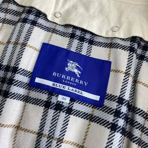 Ed12 BURBERRY LONDON BLUE LABEL バーバリー ブルーレーベル トレンチコート ハーフコート ライナー付 38 M相当 レディース 女性用の画像7