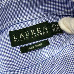 Ed12 大きいサイズ☆ LAUREN RALPH LAUREN ラルフローレン NON IRON ボタンダウンシャツ チェックシャツ 15 1/2(XXL相当) メンズ 紳士服の画像5