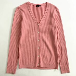 Ld25《美品》theory セオリー ニットカーディガン リブニット 春物 ピンク サイズ2/M相当 長袖 Vネック レディース 女性用の画像1