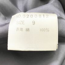 Hd25 Leilian レリアン トレンチコート スプリングコート ロング丈 9/Mサイズ相当 グレー シルク100% 絹 レディース 女性用_画像9