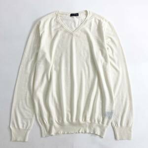 Qd26 Italy made Drumohr MODERN dollar moa knitted sweater high gauge wool knitted V neck 50/L corresponding white men's gentleman clothes 