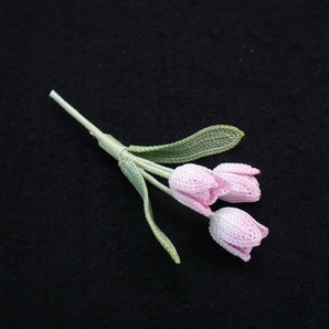 Handmade ◆ お花のコサージュ ◆ チューリップ ◆ 薄ピンク ◆ レース編みの画像6