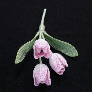 Handmade ◆ お花のコサージュ ◆ チューリップ ◆ 薄ピンク ◆ レース編みの画像8