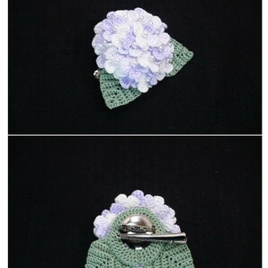 Handmade ◆ お花のコサージュ ◆ 紫陽花 ◆ 白～薄紫 ◆ 2way ◆ レース編みの画像10