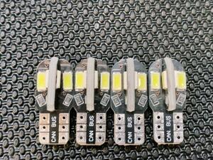 T10 T16 8SMD LEDバルブ 6000K 爆光ホワイトポジションナンバー灯 12V 左右セット 直視厳禁　４個セット