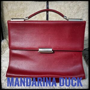 MANDARINA DUCK マンダリナダック　レザー　ハンドバッグ　ビジネスバッグ　レディース　男女兼用　保存袋付き