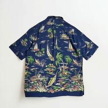 美品 極上柄 VINTAGE POLO Ralph Lauren オープンカラー レーヨン 半袖 シャツ アロハ ハワイアン ポロ ラルフローレン 総柄 CALDWELL_画像3