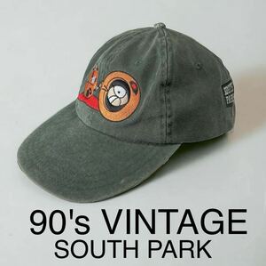 90's VINTAGE SOUTH PARK 98年 コピーライト サウスパーク ビンテージ 6パネル キャップ CAP 帽子 90年代 アメコミ キャラクター 輸入 古着