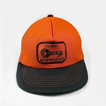 希少 80's VINTAGE アメリカ購入 カナダ CN RAIL カナダ ナショナル 鉄道 帽子 CAP キャップ ビンテージ 輸入 古着 80年代 メッシュ_画像2