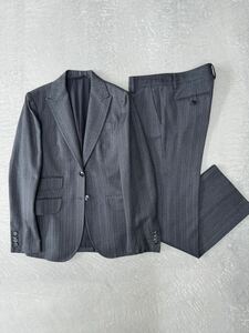 キートン シングル パンツスーツ グレー ストライプ 42 Kiton スーツ セットアップ 