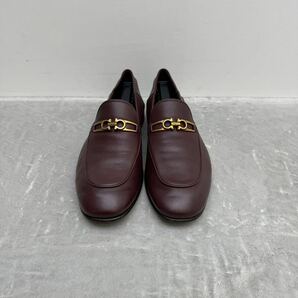 フェラガモ ビットローファー ボルドー 7 1/2 FERRAGAMO ローファー スリッポン レザーシューズ 革靴 本革の画像2