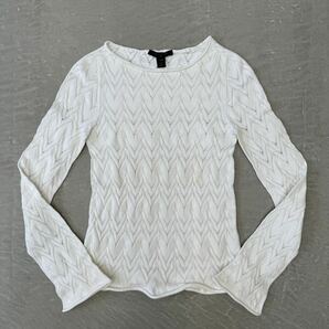 ルイヴィトン クルーネック ロングスリーブ ニット ホワイト XS Louis Vuitton トップス カットソー セーター 長袖Tシャツ ロンT Tシャツ の画像1