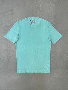 新品 フェデーリ パイル Tシャツ エメラルド 46 FEDELI 半袖 ショートスリーブ クルーネック 半袖Tシャツ カットソー コットン 綿 無地